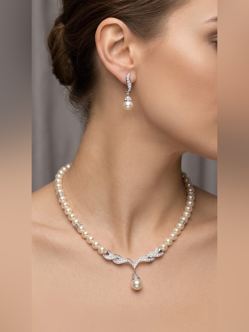 NEW 3pcs Earrings Plus Necklace Elegant Jewelry Set